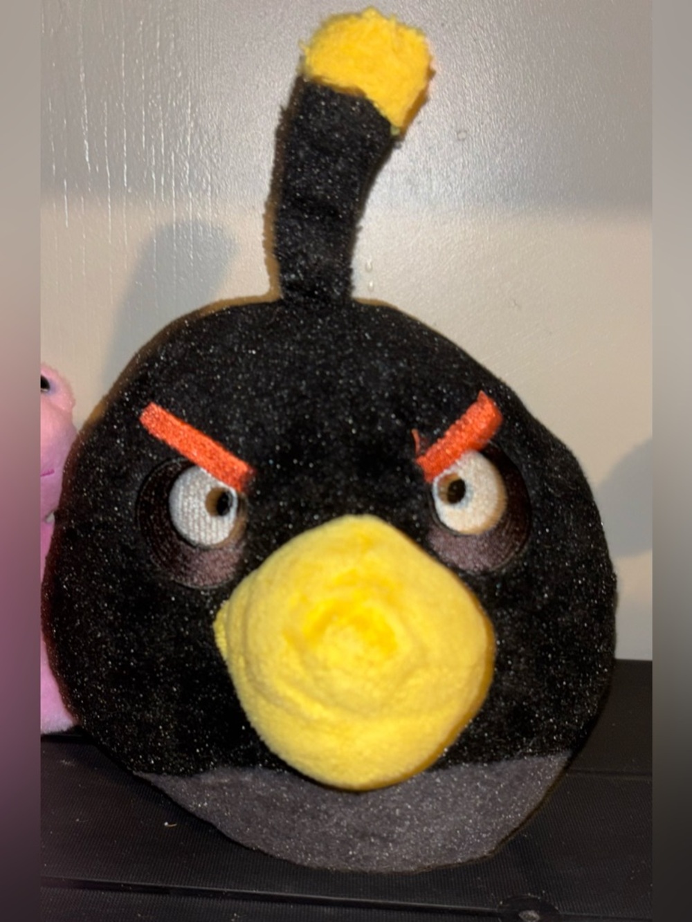 Vintage Angry Birds Black Bomber Bird Plush